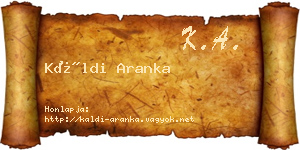 Káldi Aranka névjegykártya