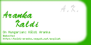 aranka kaldi business card